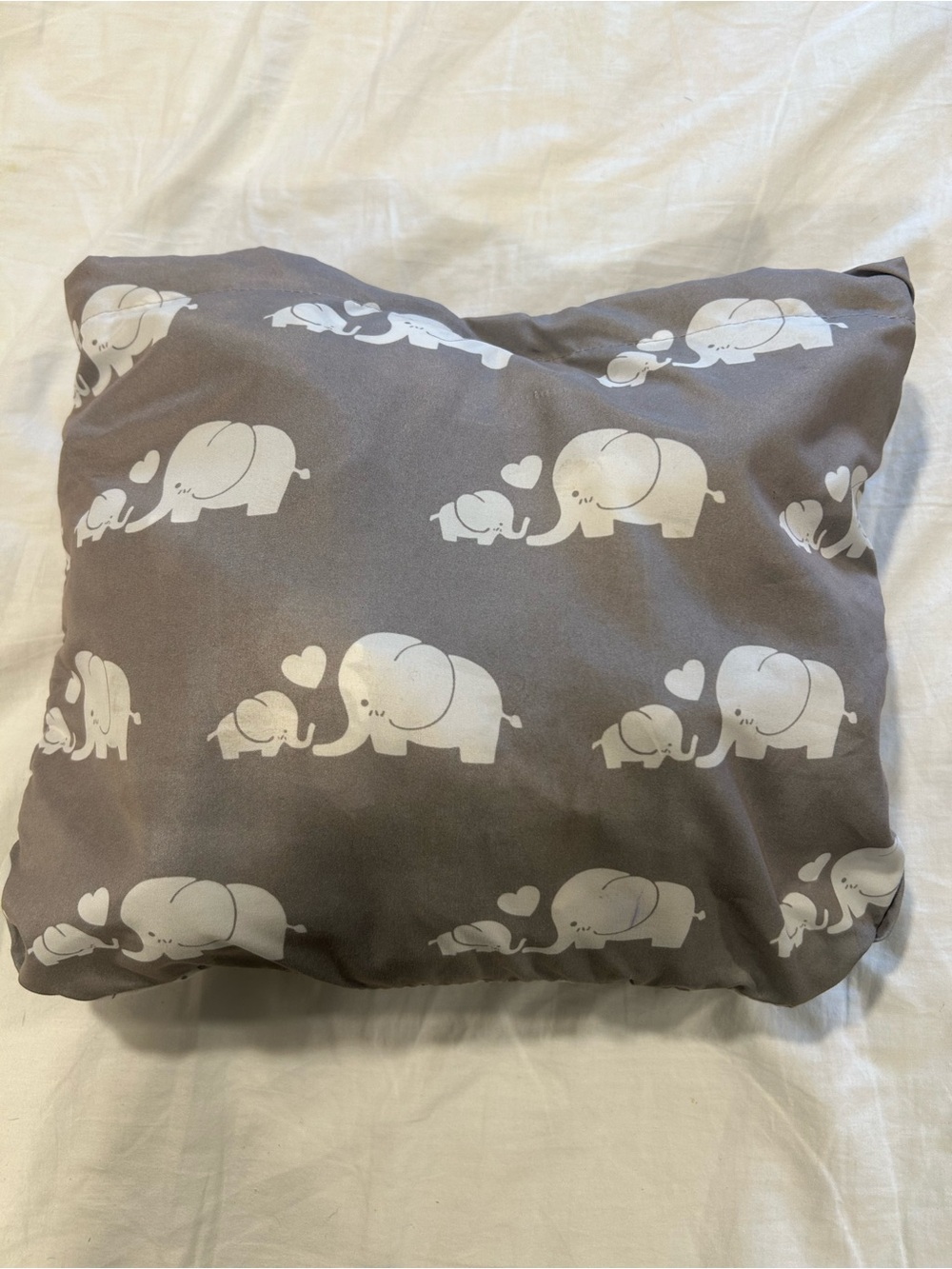 Gray Elephant Print grocery cart seat Cover